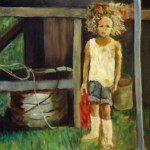 HUSHPUPPY FACES DOWN THE BEASTS -- acrylic, 30x30 in -- SOLD Hushpuppy Faces Down the Beasts