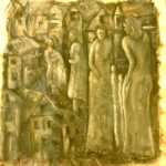 THE DREAM IS LOST -- acrylic on raw canvas, 36x36 THE DREAM IS LOST