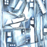 BACK ALLEY ABSTRACT VIII -- watercolour, 22x30 in - SOLD, giclees available BACK ALLEY ABSTRACT VIII