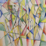 PRISMS III -- mixed media on raw canvas, 24x24 in -- SOLD PRISMS III