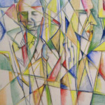 PRISMS III -- mixed media on raw canvas, 24x24 in -- SOLD PRISMS III