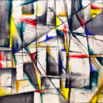 PRISMS IV -- mixed media on raw canvas, 18x18 in - SOLD, giclees available PRISMS IV