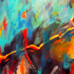 EMERGENCE, 24 x 30, acrylic on raw canvas Emergence